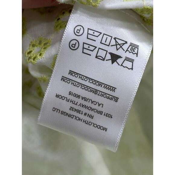 NWT Modcloth Womens Darling for the Prairie Peplum Tank Top Green White Size 1X - Picture 6 of 8